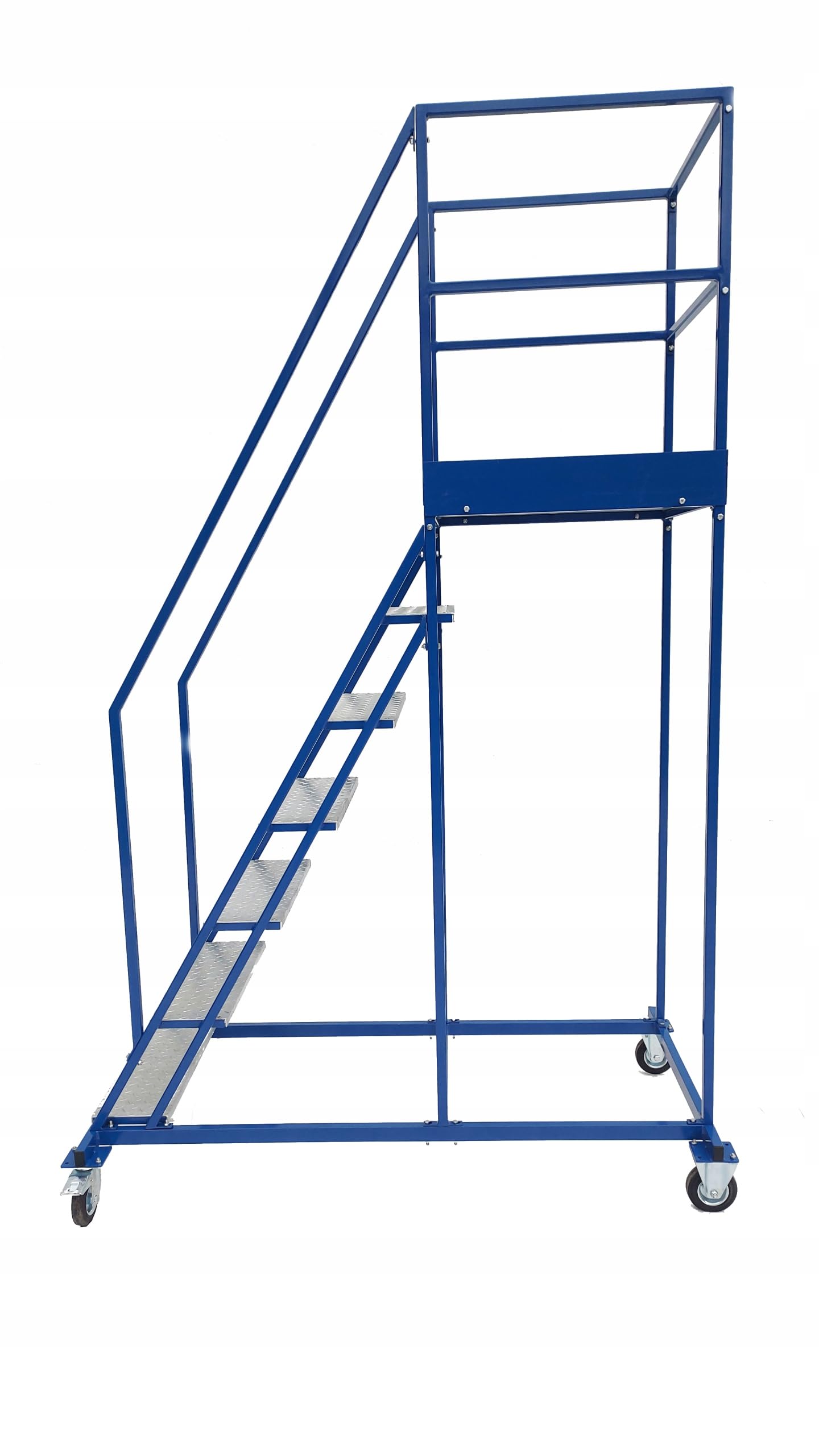 Fahrbare Podestleiter Mobile Leiter, Mobile Plattform Treppen mit Rollen 1,75m 6+1