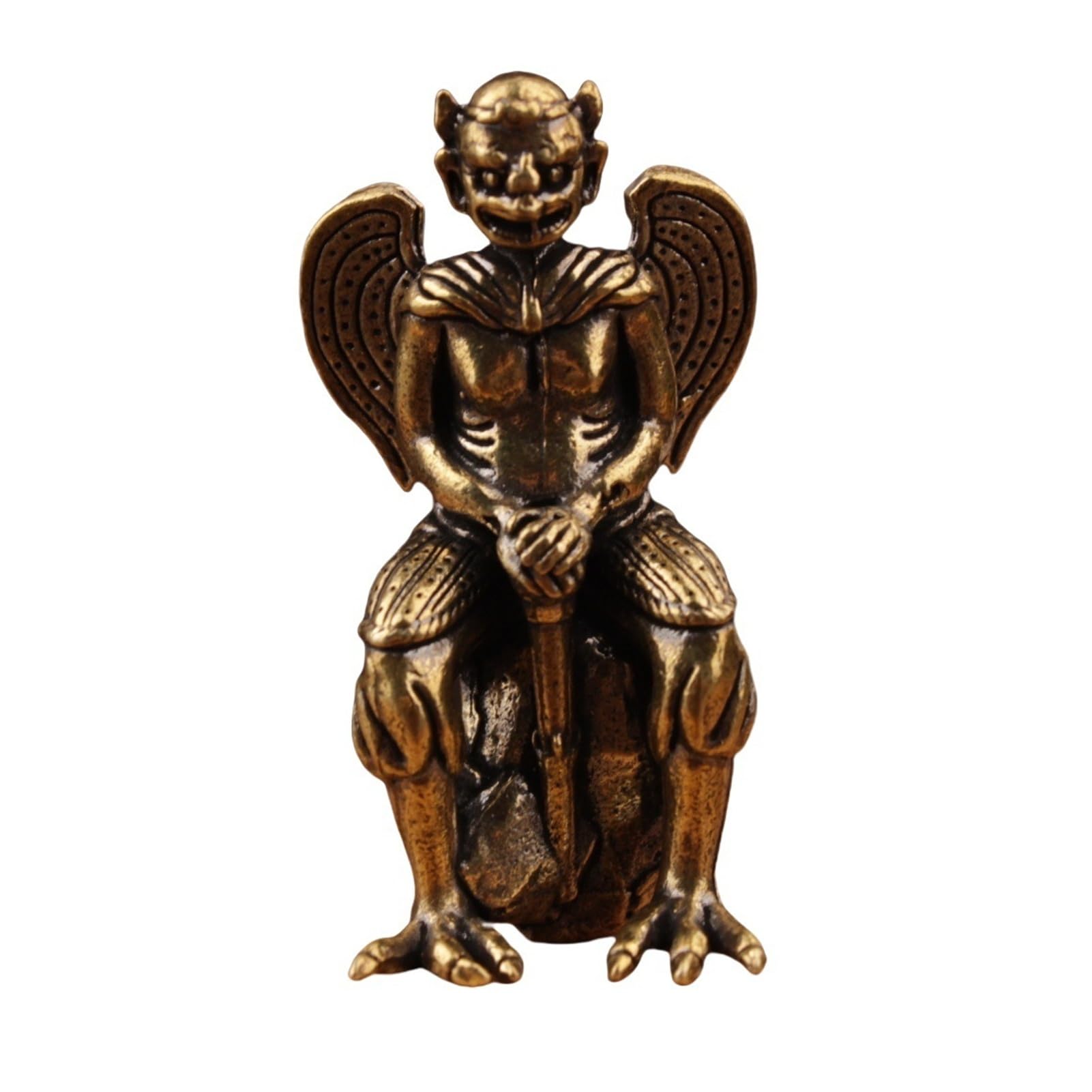 Huolimxun Brass Retro Little Devil Ornaments Creative Dark Style Home Office Desktop Decoration