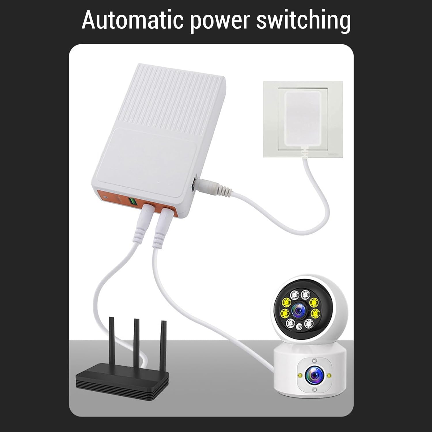 Walfront 10, 400mAh Mini UPS Power Supply 6 Hours Battery Backup for Routers Modems USB 5V 2A DC12V/9V 1.2A UPS Uninterruptible Power Supply for Outages