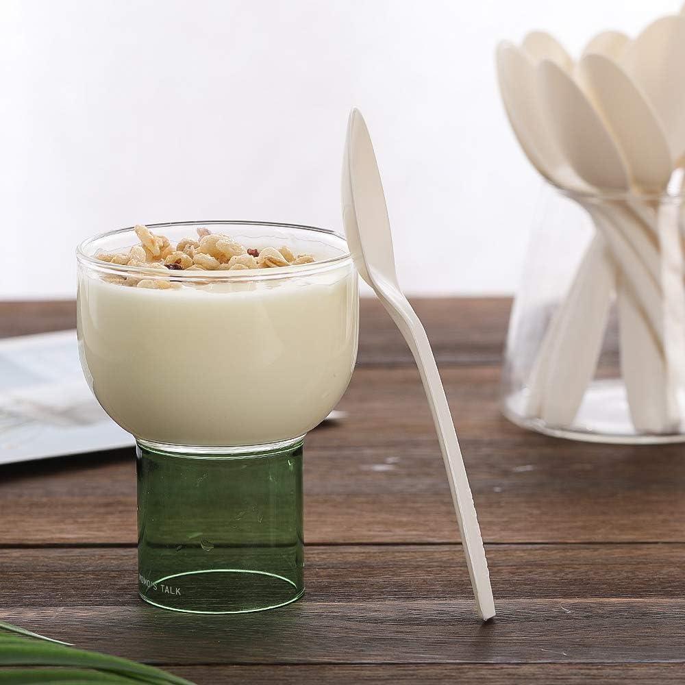 Eco-Friendly Compostable Spoons 150 Pieces Disposable Spoons Made from Starch Durable and Heat Resistant Biodegradable Utensils Great for Party Restaurant Suppluies or Daily Use image 5