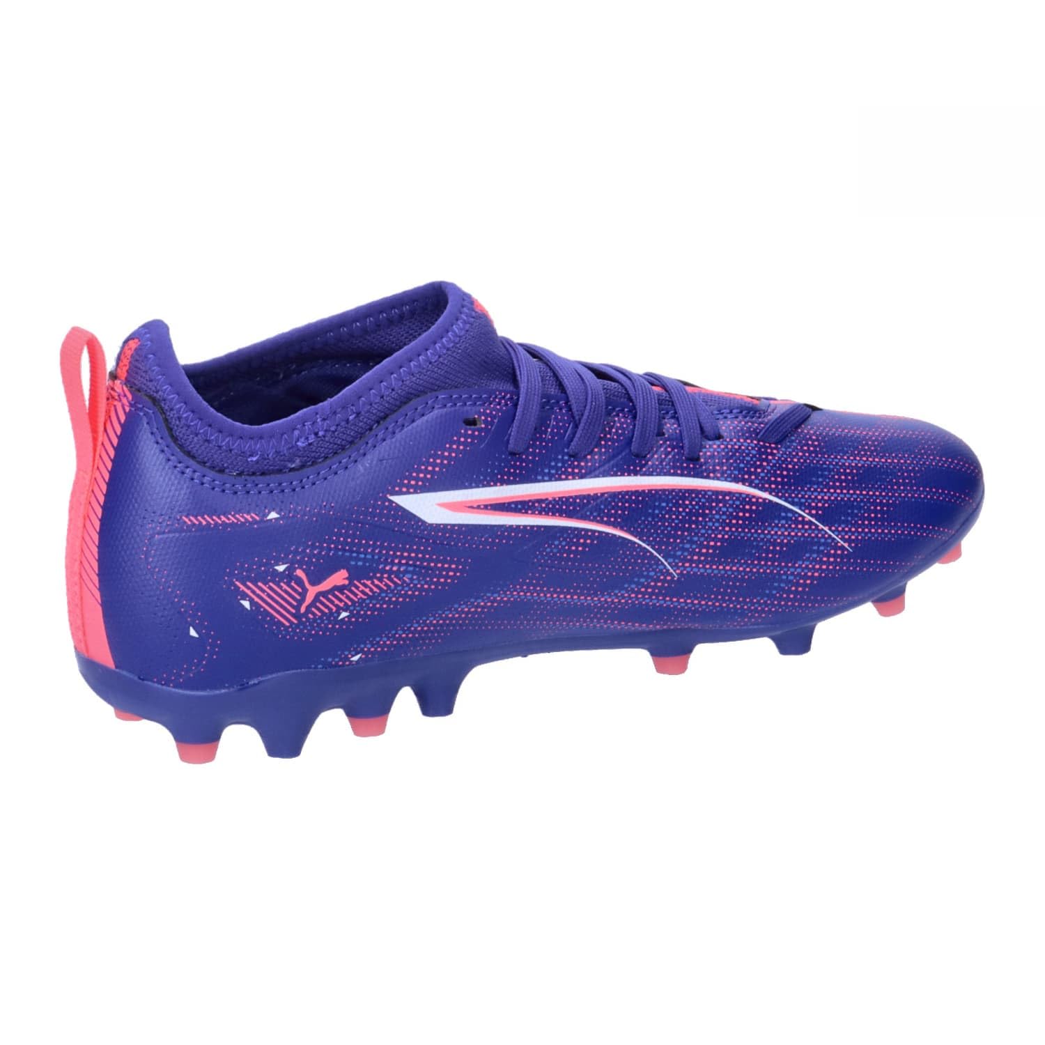 Puma Unisex Youth Ultra 5 Match MG JR Soccer Shoe, Lapis Lazuli-Puma White-Sunset Glow, 31 EU