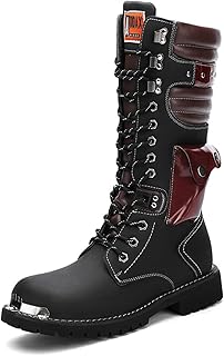 Botas clássicas de cano alto para motocicleta, botas para bicicleta suja, sapatos de proteção para motocicleta à prova de intempéries, presentes para motociclistas (Color : Black, Size : 39 EU)
