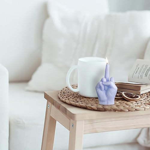 Miniatura 4 de Vela perfumada de dedo medio lila, morado, danés, pastel, decoración estética, pino, aromaterapia, cera de soja vegana natural, vela de fragancia