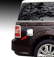 Vista 1 de Tyger Auto Fabricado en Estados Unidos. Compatible con Ford Flex 2009-2015 tapa de gasolina cromada de acero inoxidable cubierta de combustible