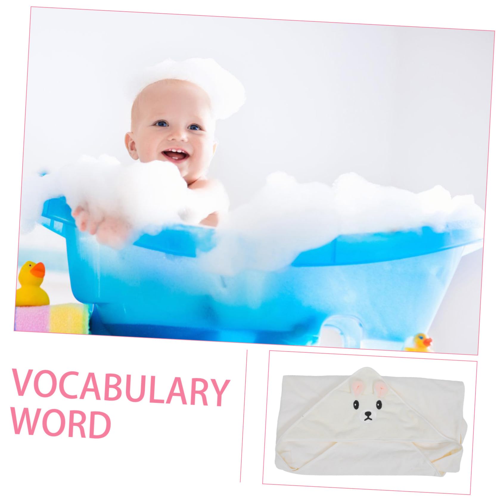 Toyvian 3pièces Serviette De Bain à Capuche pour Garçon Fille Ensemble De Serviettes Éponge avec Design Cartoon pour Nés Couleur Aléatoire
