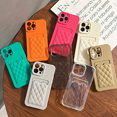 Coque silicone iPhone 8 orange protège-caméra porte-carte - 2
