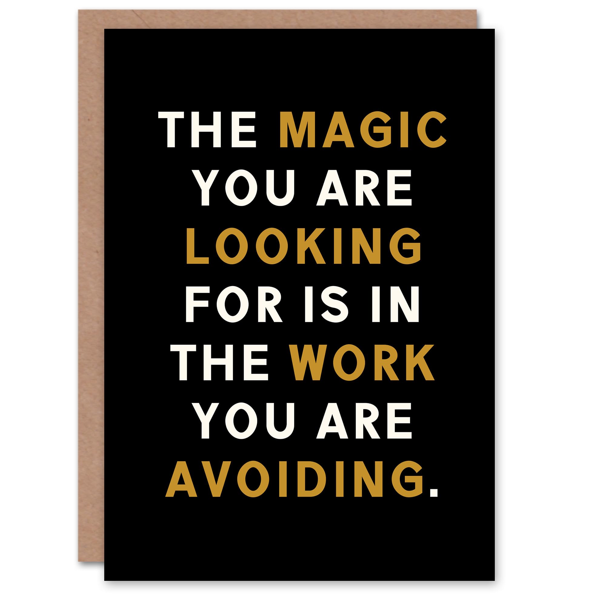 Artery8 Motivational Quote Greeting Card - Black