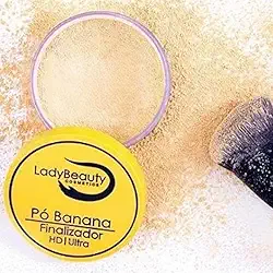 Pó Banana Finalizador HD Ultra Lady Beauty: Prova d'Água para um Acabamento Impecável! Controle de Oleosidade e Pele Radiante o Dia Todo-Tom do pó finalizar é amarelo