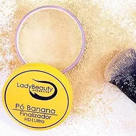 Pó Banana Finalizador HD Ultra Lady Beauty: Prova d'Água para um Acabamento Impecável! Controle de Oleosidade e Pele Radiante o Dia Todo-Tom do pó finalizar é amarelo