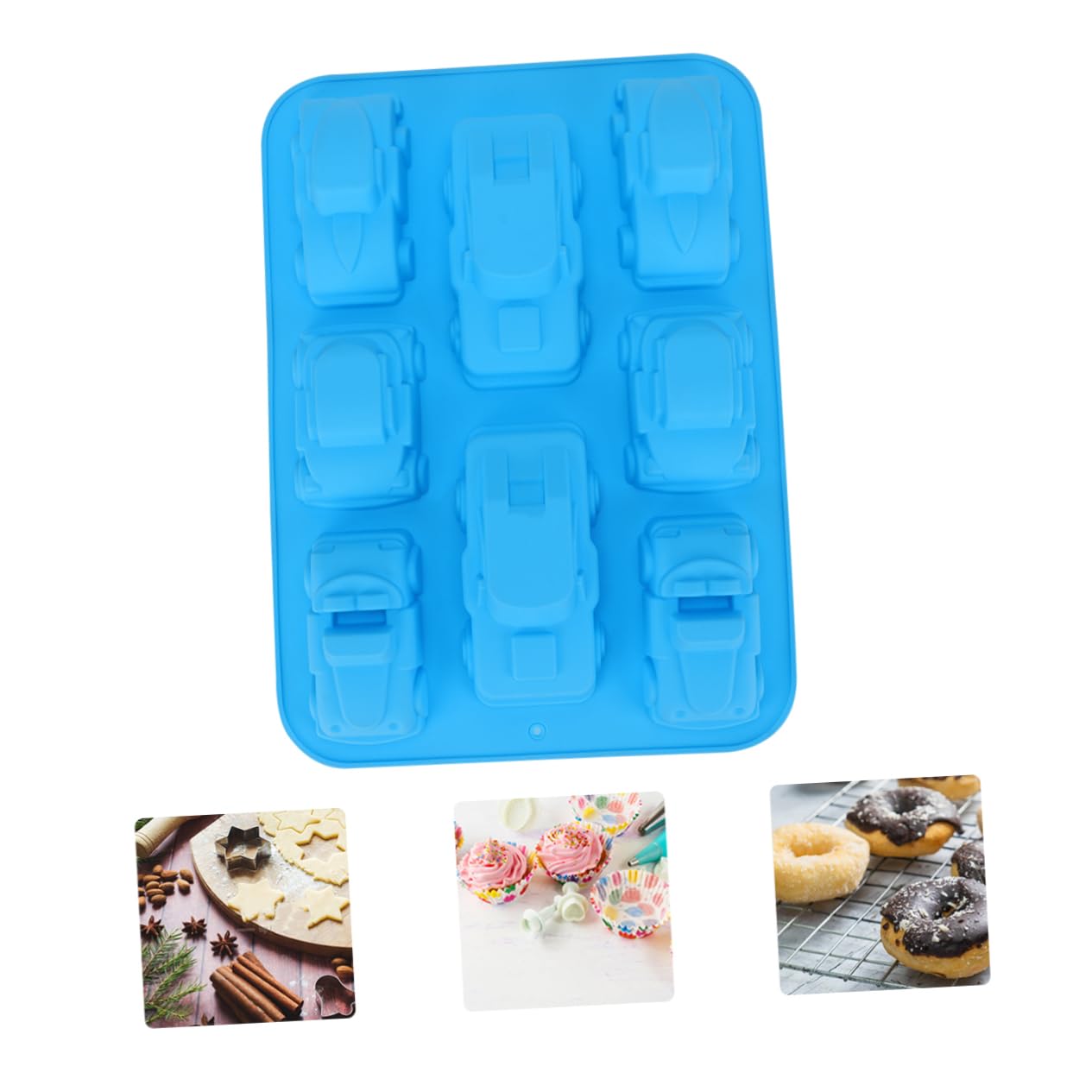 MAGICLULU 2pezzi Stampo Silicone Per Cioccolato Forma Di Auto Per Torte Muffin e Dolci Fatti Casa Facile Da Pulire e Utilizzare Per Feste e Compleanni