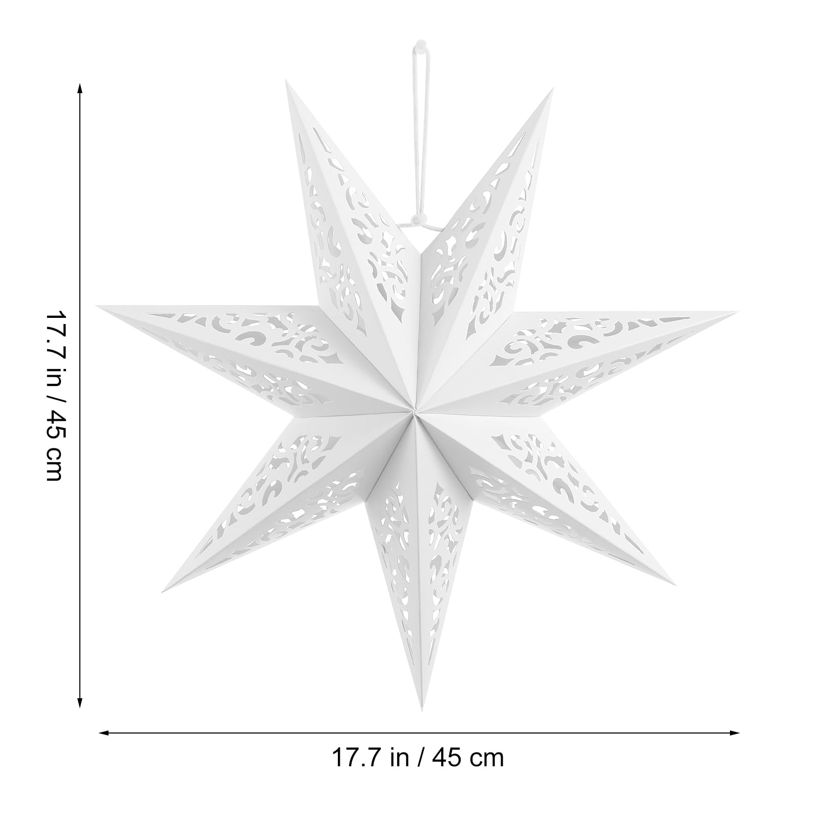 HOUISM Weihnachtsstern Papier Lampenschirm – 3 Stück, Weiß, 45 Cm – Mit LED-Lichtern Für Festliche Deko