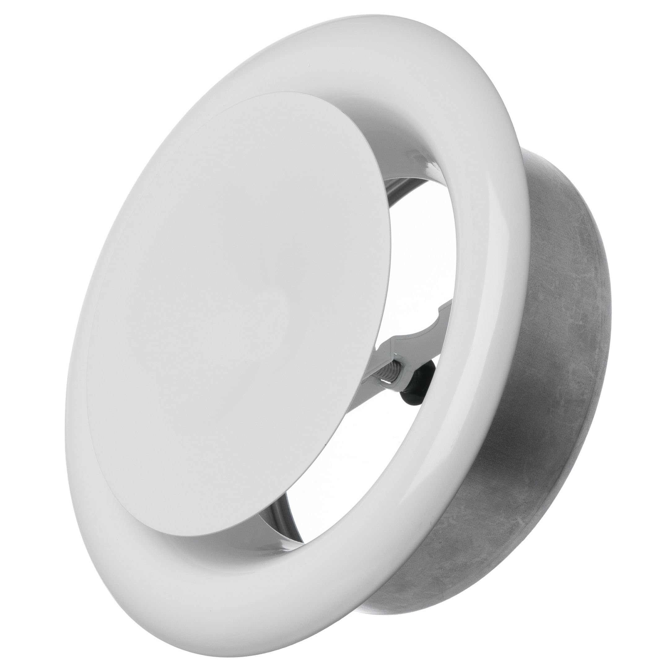 Lirast White Ø 125Mm / 5 Inch Metal Diffuser With Mounting Ring - Supply Air Valve - Ventilation Cover
