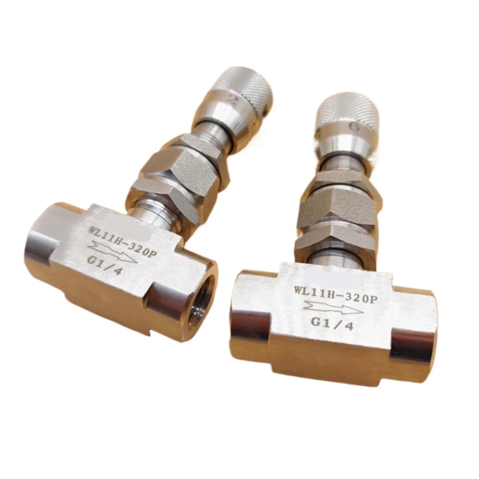 Zawór, 1 szt. 1/8" 1/4" NPT 1/2" Zawór iglicowy ze stali nierdzewnej 304 Mikroregulacja WL11H-320P Regulacja przepływu(1/4",G Thread)