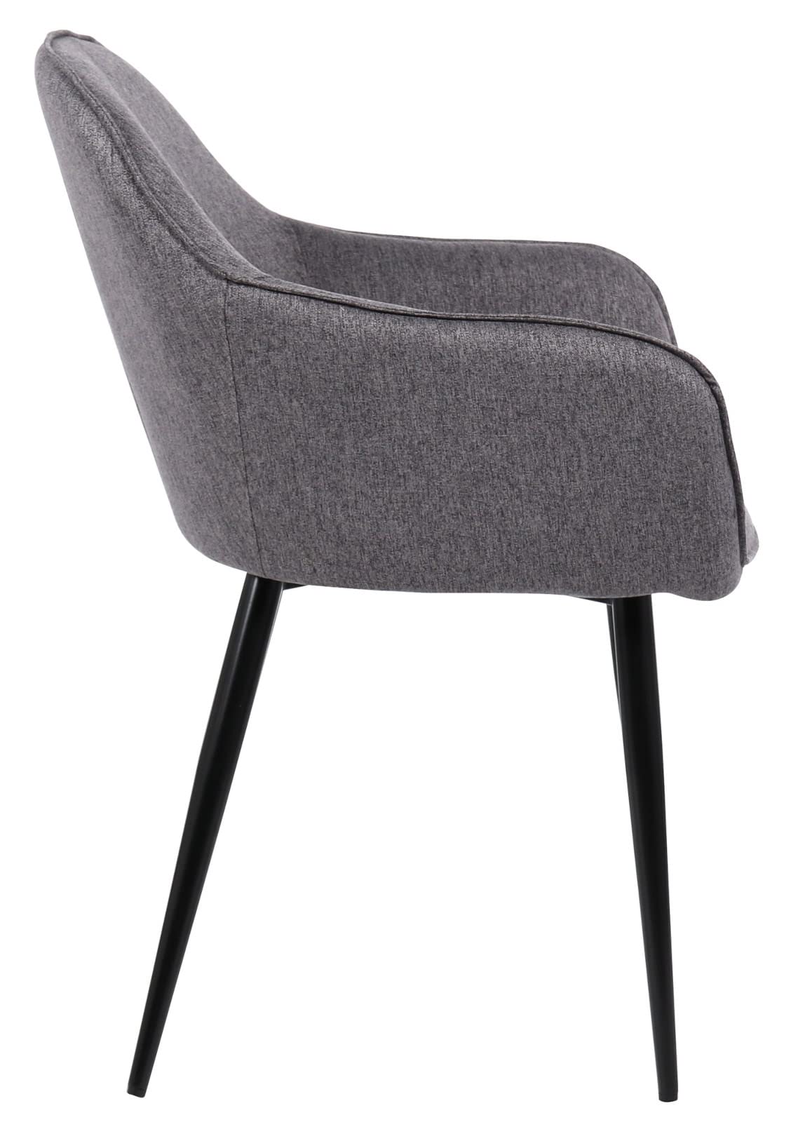 CLP Set de 2 sillas de Comedor Boise en Tela con Base metálica I Juego de 2 butacas de salón con reposabrazos & Respaldo, Color:Gris Oscuro