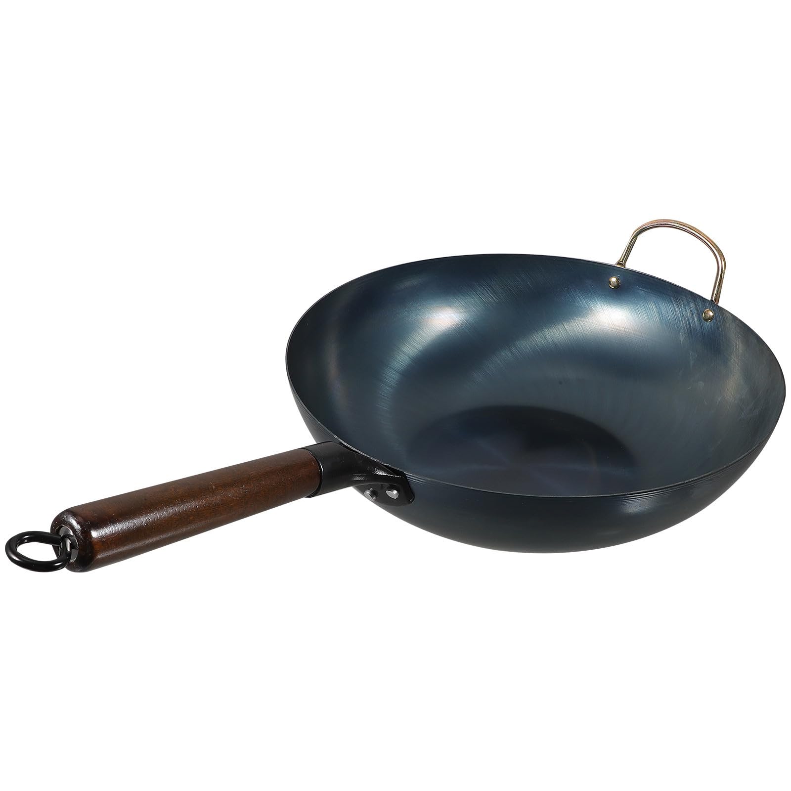 Wok Piatto in Ferro Nero, Antiaderente, Distribuzione Uniforme, Cucina