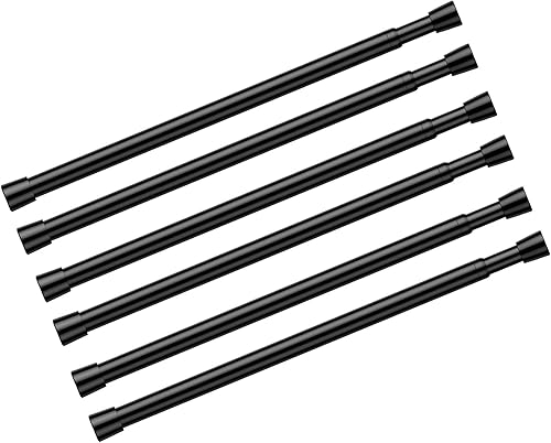 Vista 125 de 1 barra de cortina de tensión para ventanas de 27 a 50 pulgadas, barras de tensión de resorte, barras de cortina negras, barra de resorte ajustable