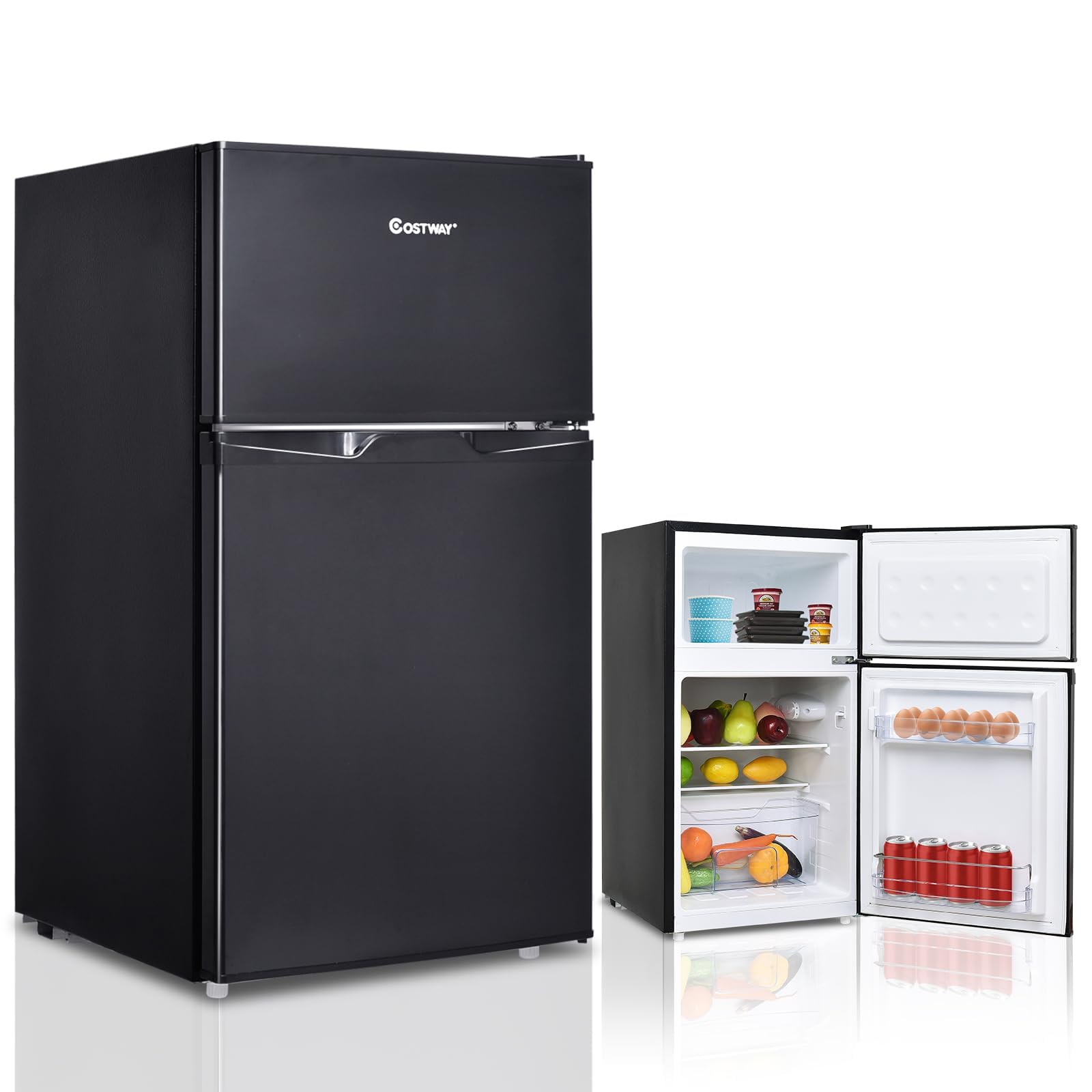 Sweetcrispy Mini Frigorifero Con Congelatore 3.2 Piedi Cubi – Porta Singola, Termostato Regolabile, Silenzioso 38dB, Per Camera Da Letto E Ufficio