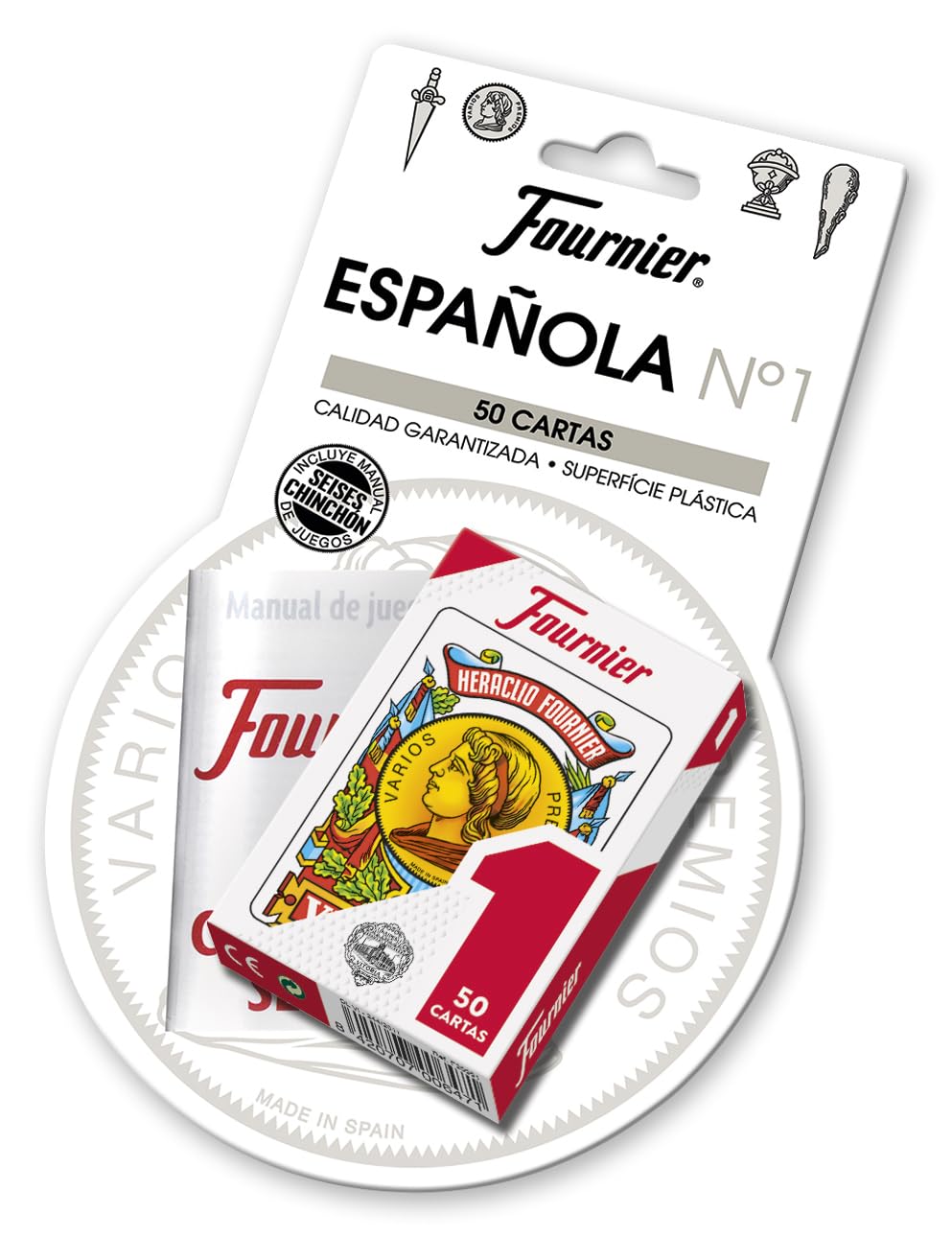 Fournier-​Nº1-​50 Baraja de Cartas Española + Reglamento Seises y Chinchón Multicolor (F24787 , color/​modelo surtido