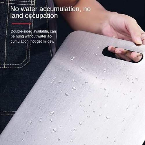 Miniatura 5 de QUYWAZP Tabla de cortar de acero inoxidable 316 para cocina, tabla de cortar de doble cara, bandeja de cortar gruesa, tabla de cortar carne de