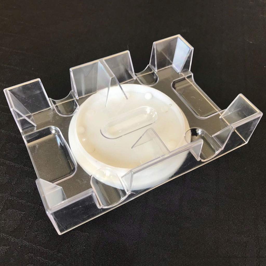 Tarjetero giratorio de 2/6 barajas, bandeja transparente para cartas de juego de canasta giratoria, soporte para cartas de juego
