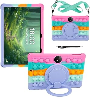 For TCL TAB 11 Gen 2ケースカバー / TCL TAB 11 FE 9465Xケースカバー11インチ,(肩紐をつける,ペン付、ペンホルダー),スタンド機能です,耐衝撃性,全面保護。 (カラフルなピンク)