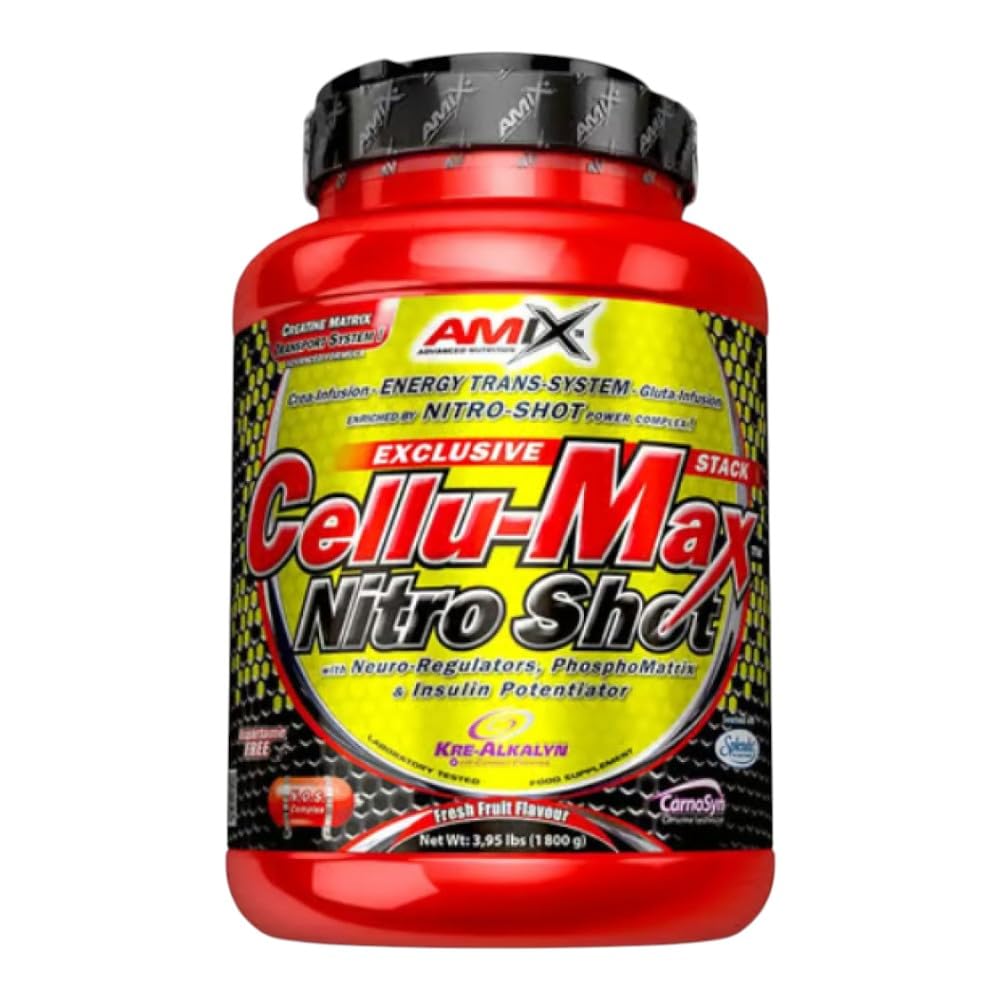 AMIX - Complemento Alimenticio de 1.8 kg - Cellumax Sabor a Naranja- Complejo de Carbohidratos - Realiza Entrenamientos Más Intensos - Reduce la Sensación de Fatiga - Aminoácidos Esenciales
