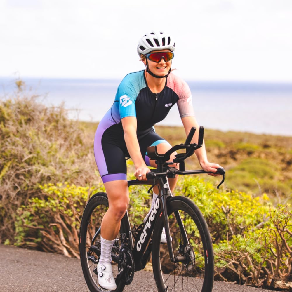 SLS3 Triathlonanzug Damen Elite Aero Ärmel Trisuit Frauen Tri Suit Schnelltrocknend Italienisches Sitzpolster