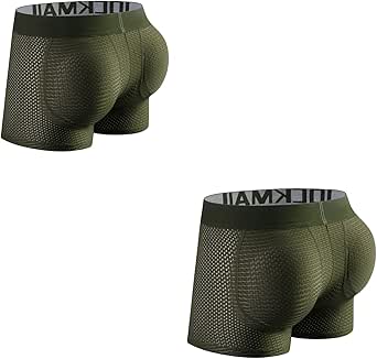 JOCKMAIL 2Pack Mens Padded Boxer Brief for Enhancing Buttocks Male ...
