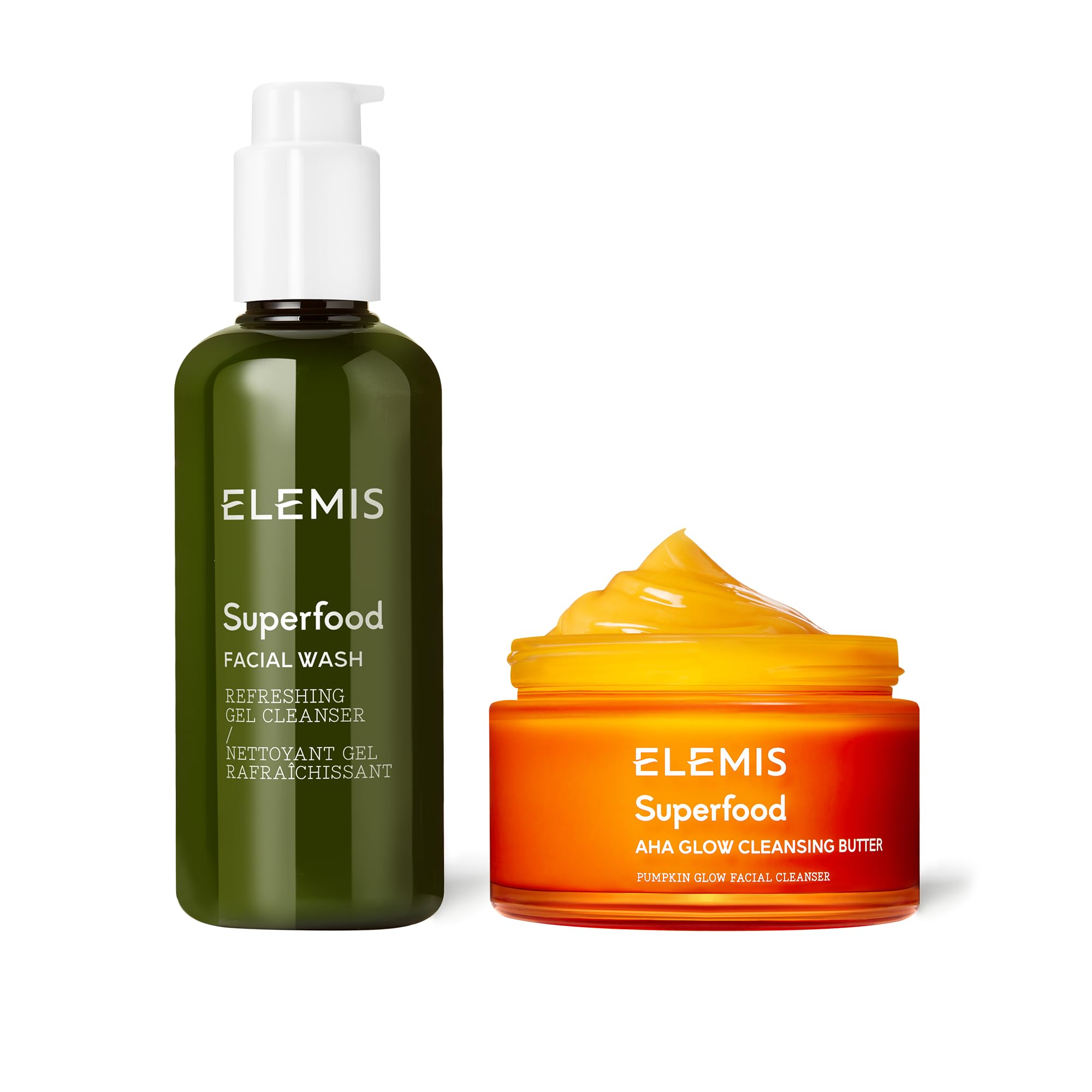 Elemis Superfood Aha Mantequilla de limpieza GLOW 90G + lavado facial superalimento 200 ml