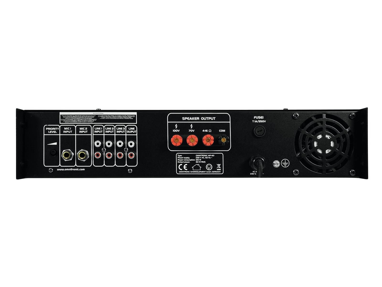 OMNITRONIC MP-60 ELA-Mischverstärker, 60 Watt