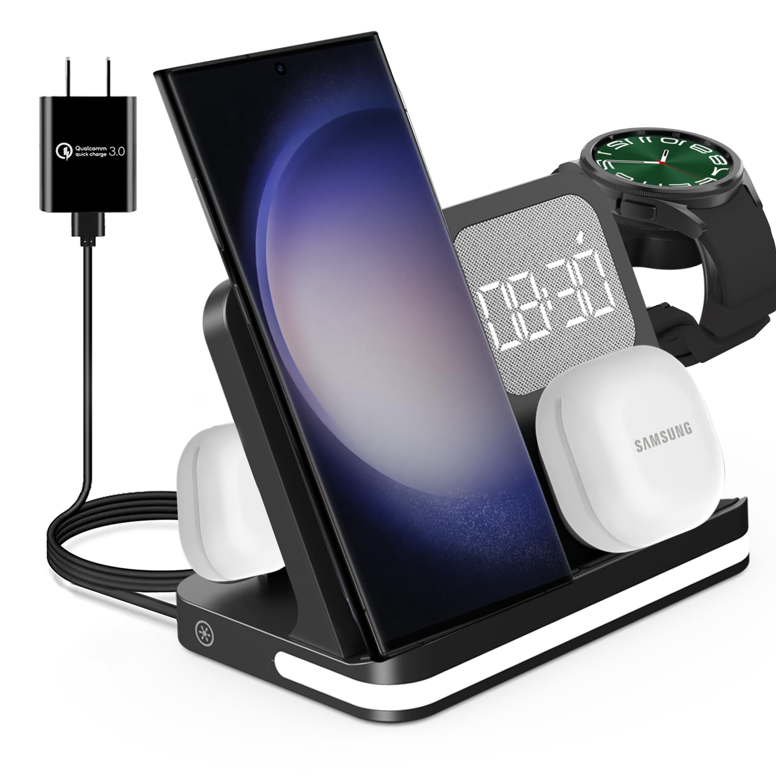 Amazon.co.jp: GLILAVOX Galaxy Watch 6/5 充電器 4in1 ワイヤレス充電  