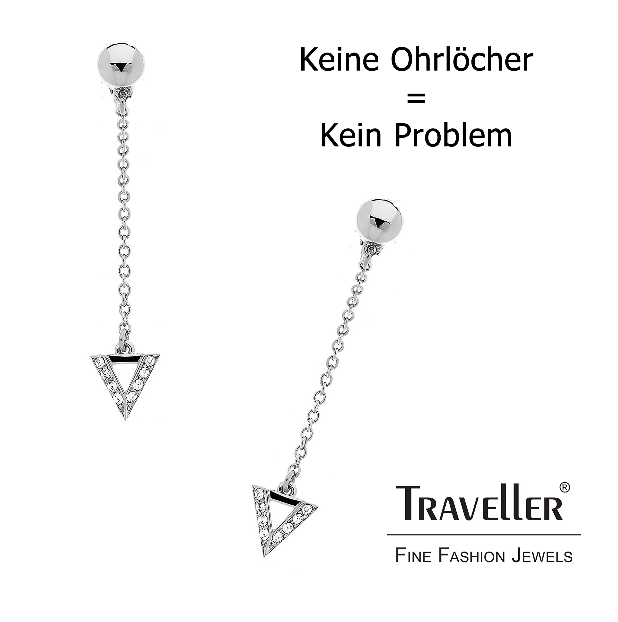 Traveller Ohrclip - Hängend - Kristall