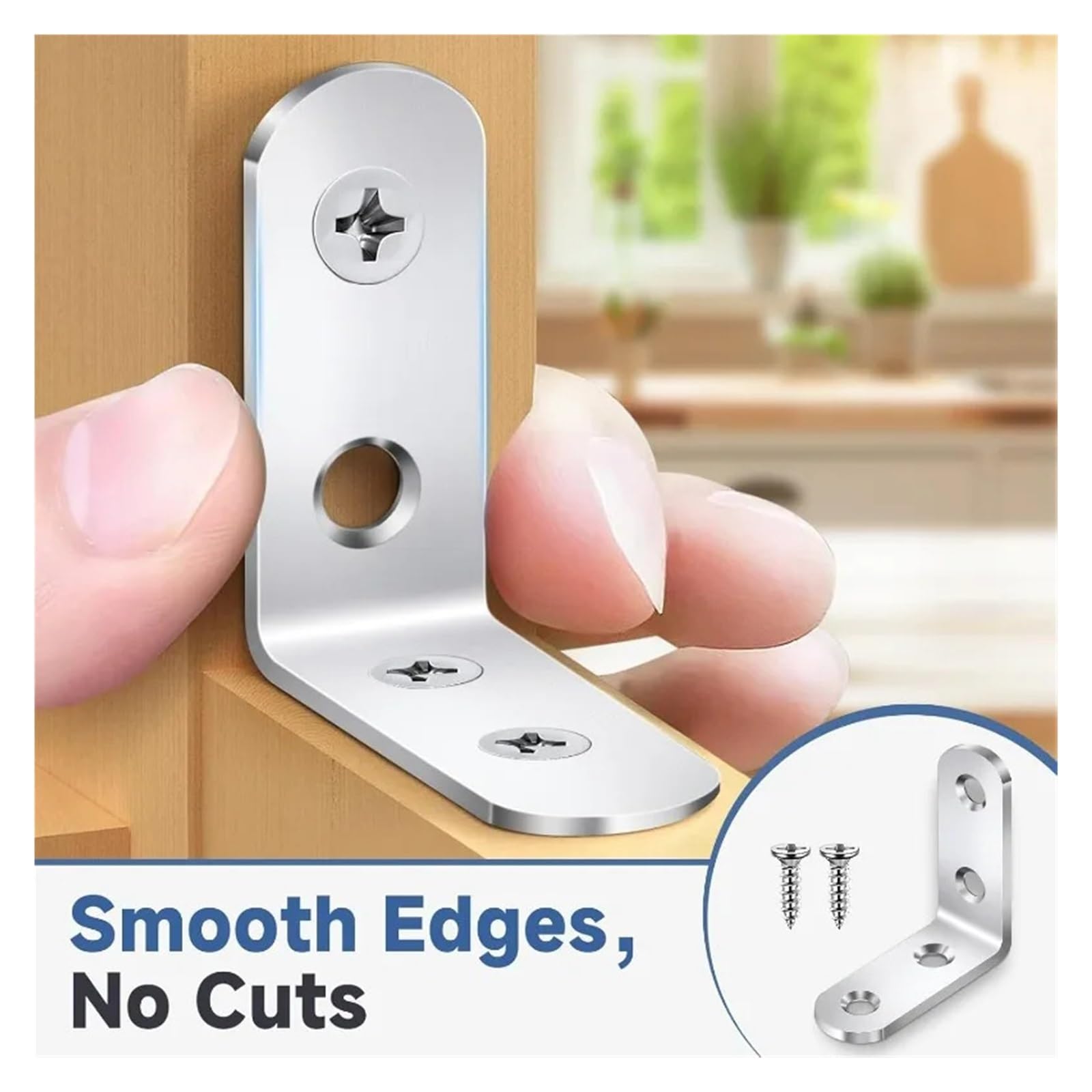 20/1 Set Staffa a L di supporti angolari Staffe ad angolo retto da 90 gradi con viti for mobili in legno for la casa Scaffali for sedie Adatto per il fissaggio e il supporto(20 Sets-16x20mm)