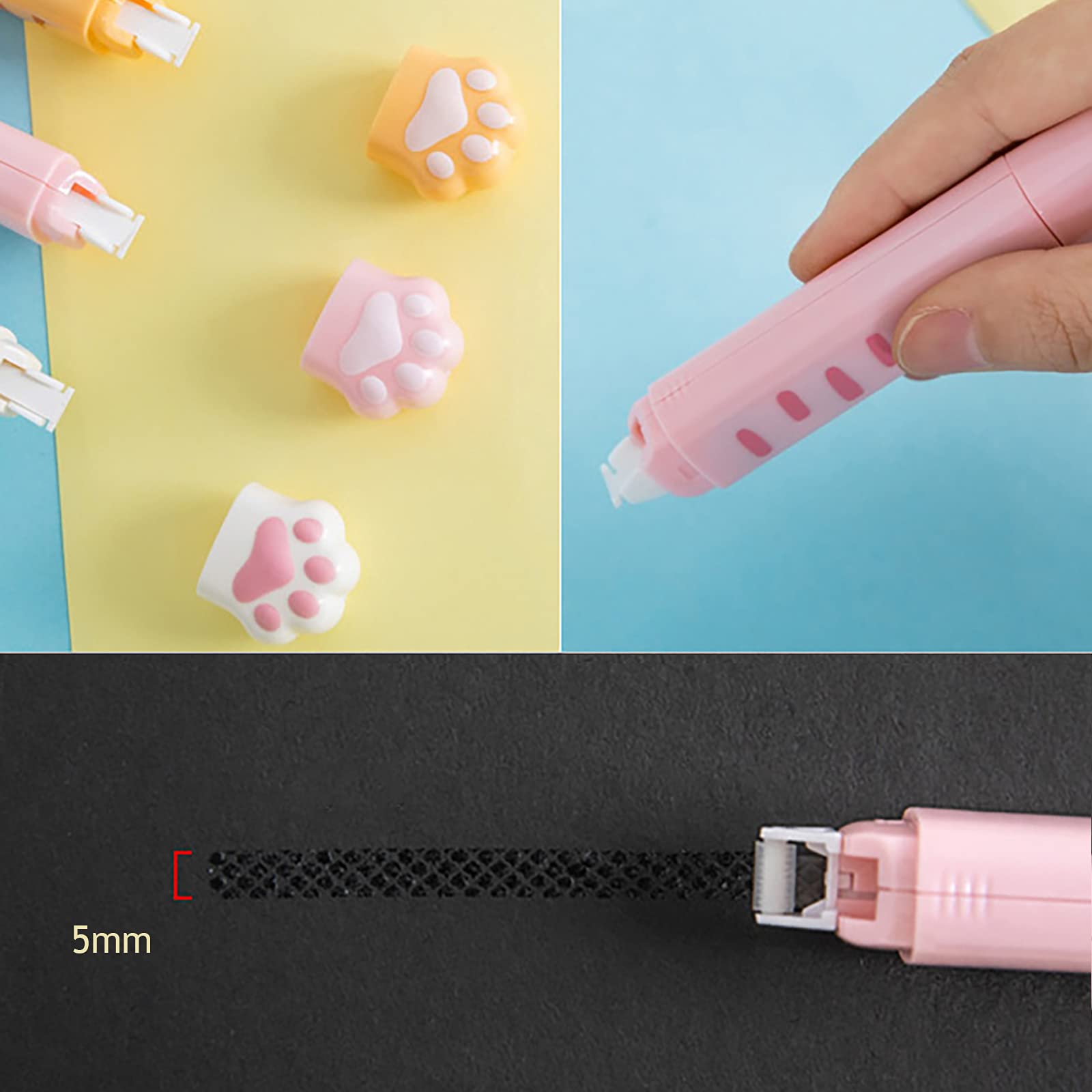 Cartoon Correction Tape, Doraking Cute Cartoon Cat Paw Shaped Dual Tips