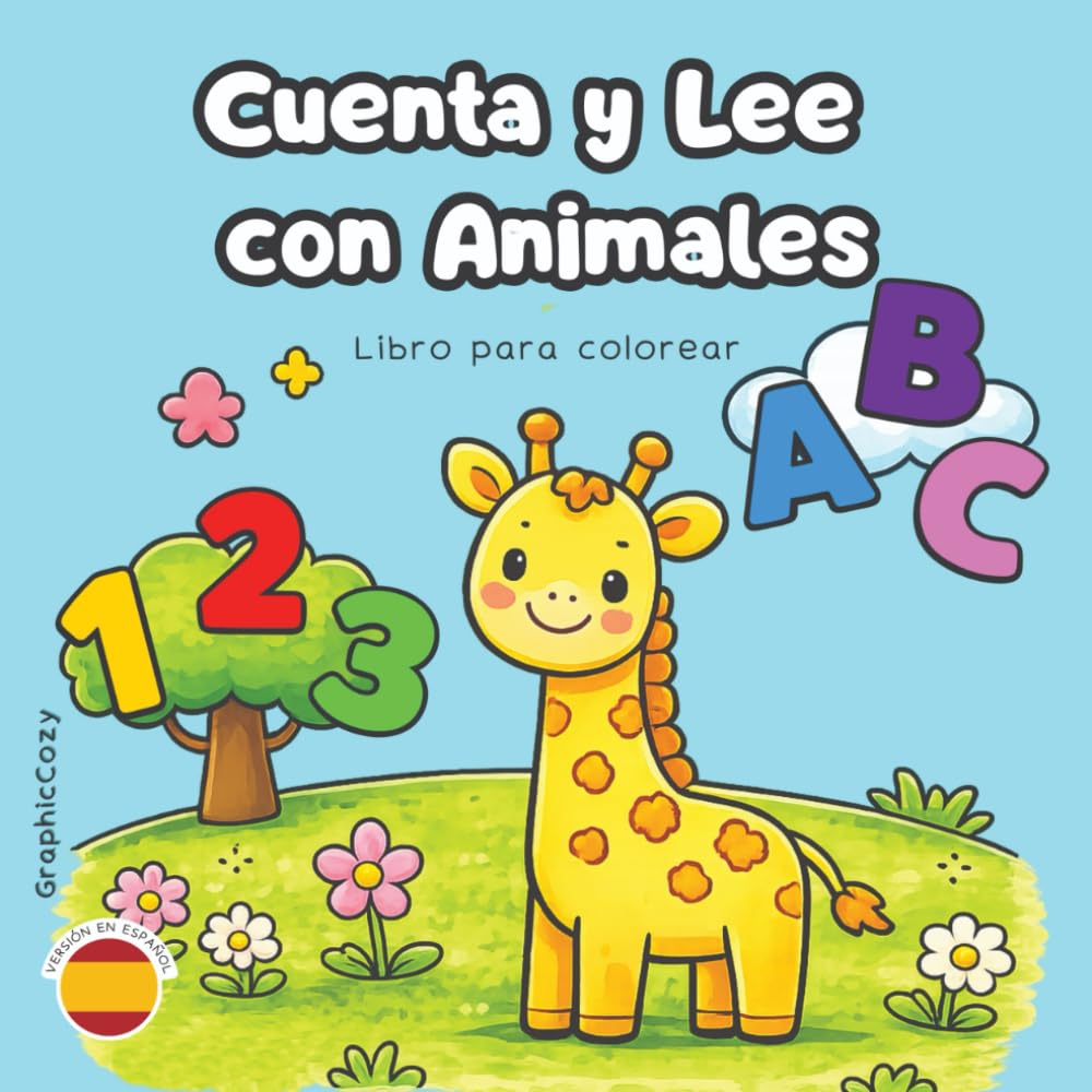 Cuenta y Lee con Animales: Libro para colorear
