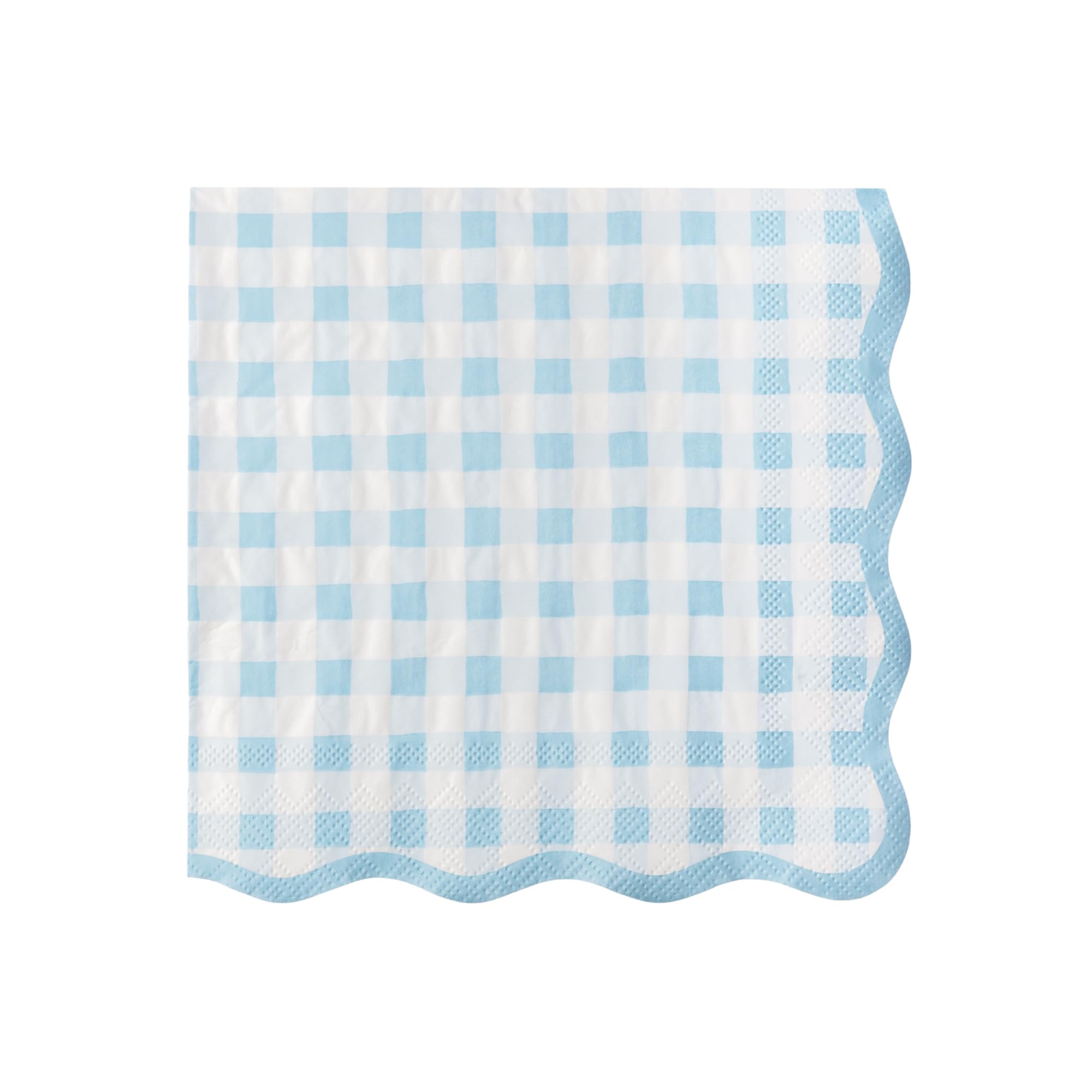 Bonjour Fête Light Blue Gingham Paper Party Dinner Napkins | Premium Party Supplies | Baby Showers, Bridal Showers, Tea Parties, & Casual Gatherings |