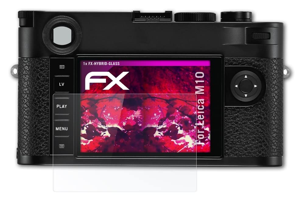 atFoliX Plastic Glass Protective Film compatible with Leica M10 Glass Protector, 9H Hybrid-Glass FX Glass Screen Protector of plastic