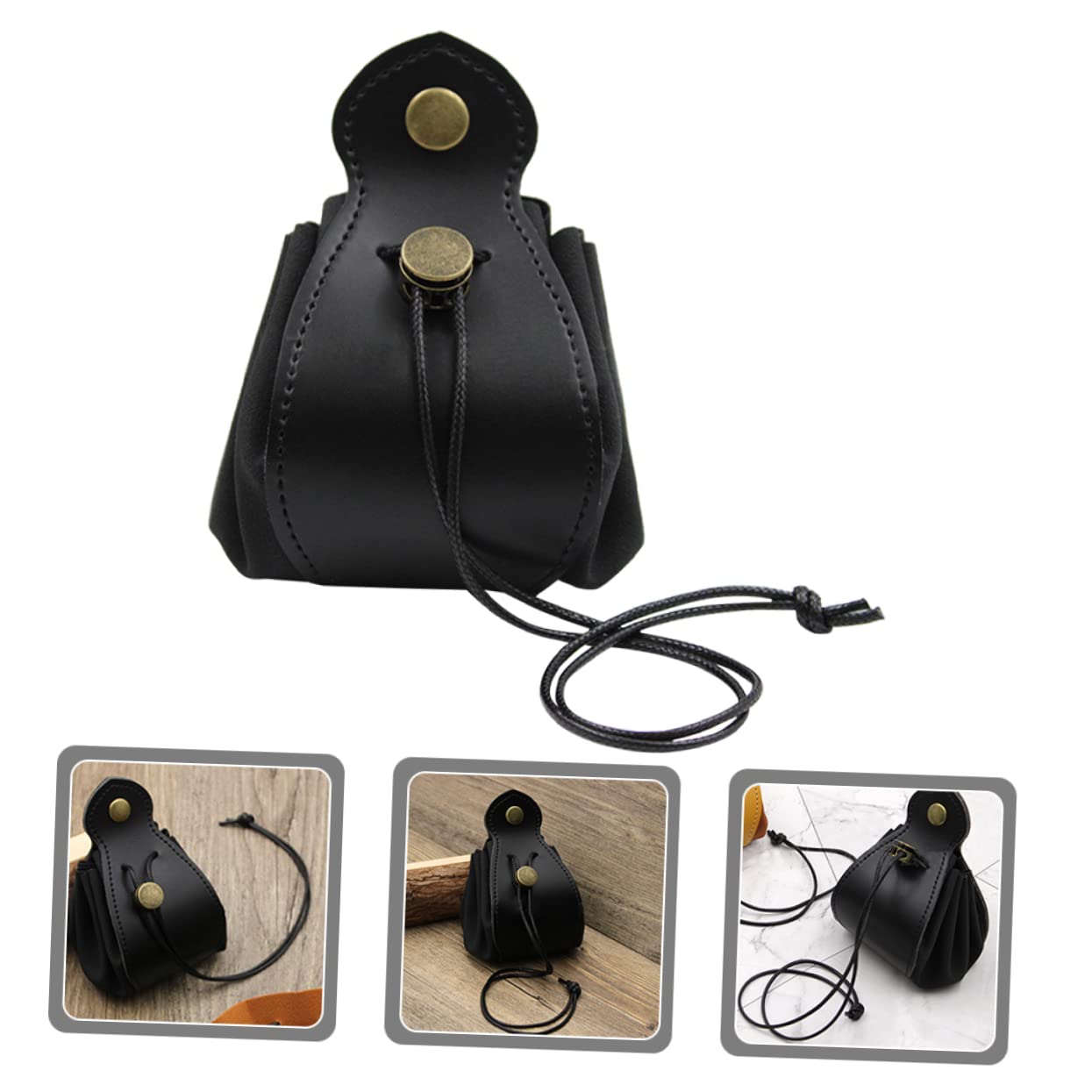 Garneck 4 Pezzi Custodia Per Dadi Viaggio Polvere Custodia Borsa e Vassoio Per Dadi Segnale Piccolo Sacchetto Di Perline Di Gioco Compatto Buste Gioco Marsupio Vassoio Pelle