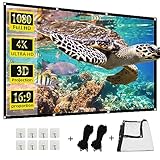 Projector Screen,72“ 4K 16:9 HD Rear Front Projector Screen Anti-Crease Foldable Projection Screen Double-Sided Portable Outdoor Indoor Projector Screen for Movie Home Theater Yard Travel (72)