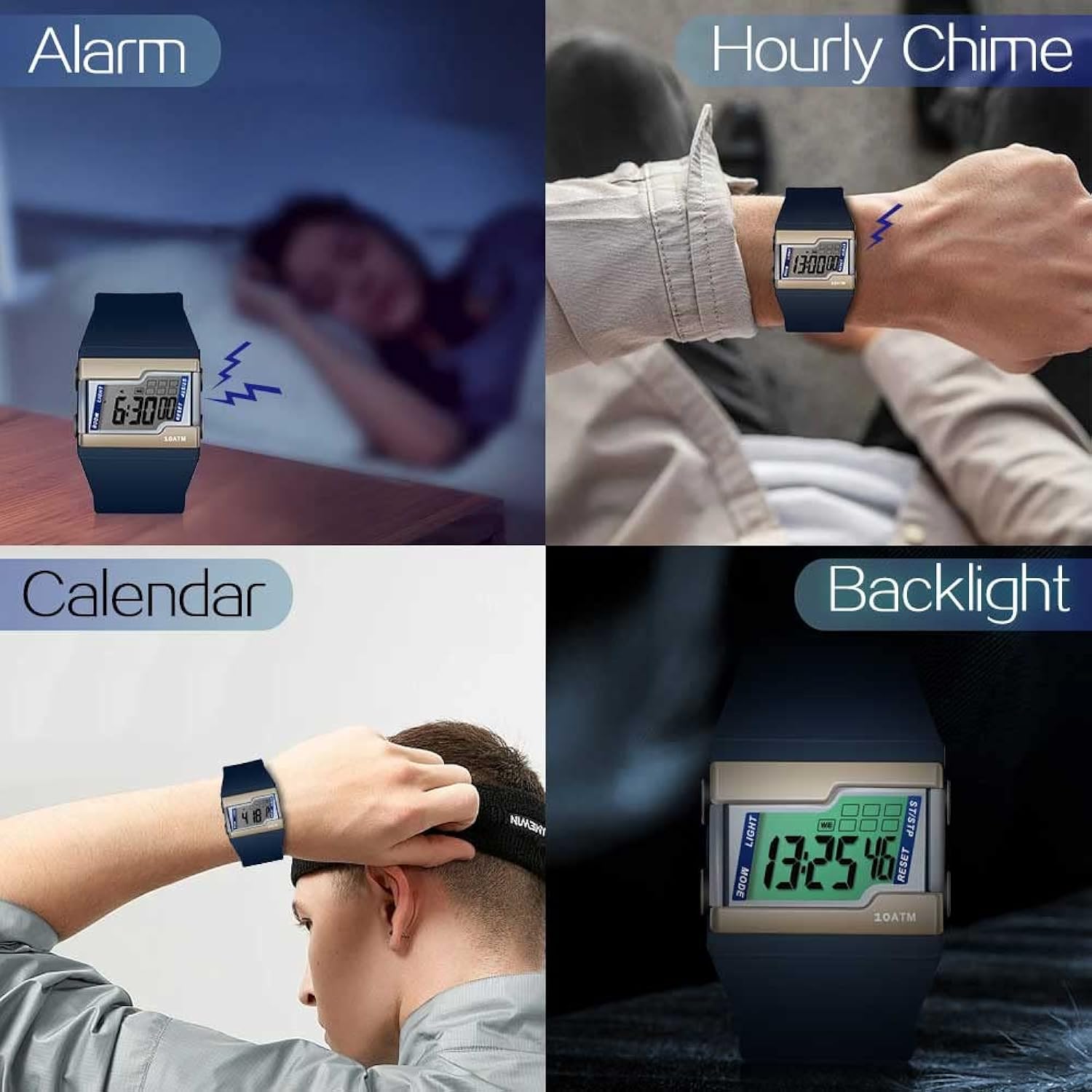 ILAME 10 ATM Resistente allAcqua Orologio Polso Digitale per Nuoto e Immersioni con Molteplici Funzioni di Cronometro Giro, Sveglia, Calendario e Retroilluminazione ILAME 10 ATM Resistente allAcqua Orologio Polso Digitale per Nuoto e Immersioni con Molteplici Funzioni di Cronometro Giro, Sveglia, Calendario e Retroilluminazione