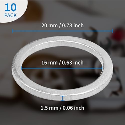 Miniatura 2 de Juntas de tapón de drenaje de aceite M16, anillos de sellado para motocicletas BMW, repuesto para la pieza # 07119963252, 07119963251, 07119963259,