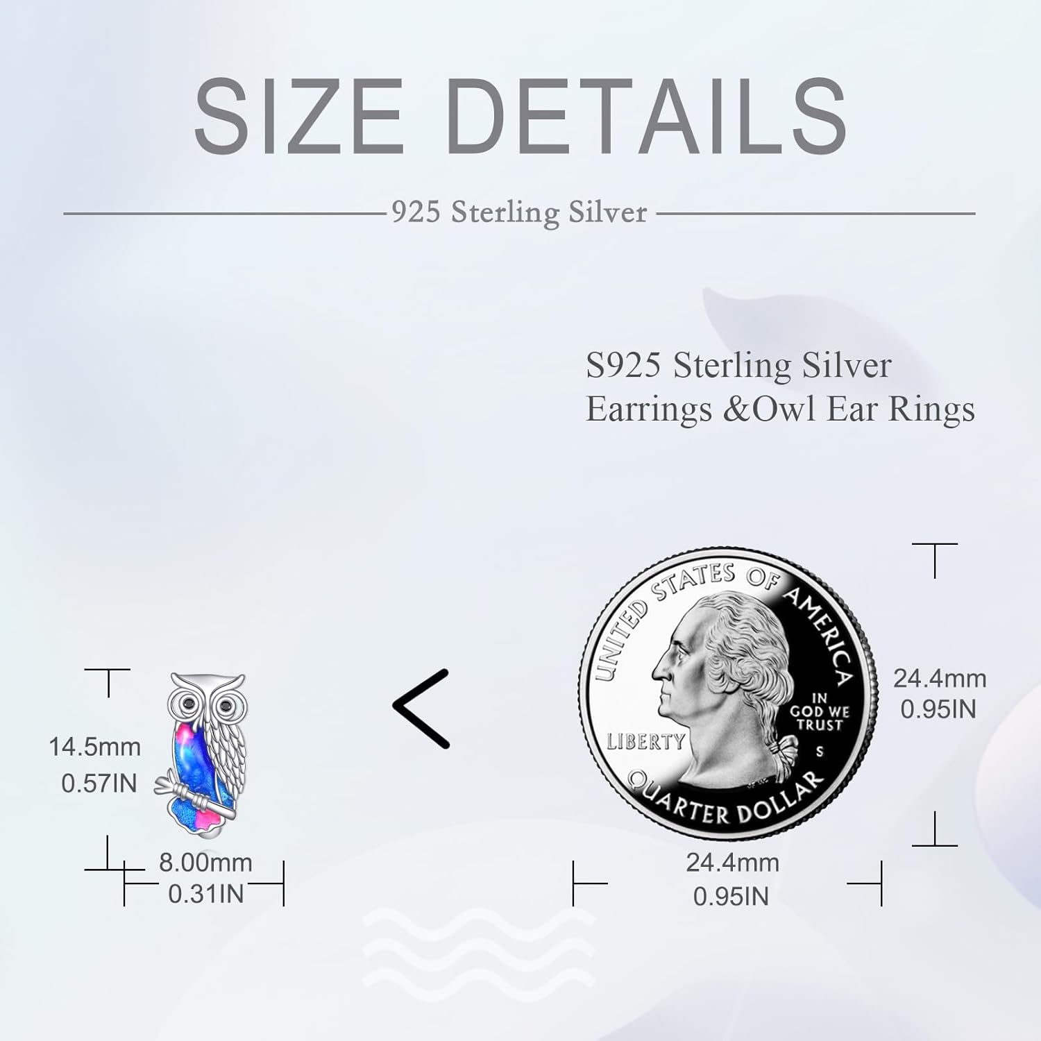 Owl Earrings 925 Sterling Silver Hoop Earrings for Women Owl Jewelry Anniversary Birthday - Image 2