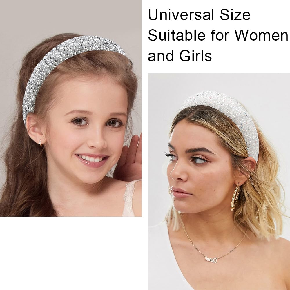 Amazon.com : AHONEY 2 Pack Rhinestone Headband for Women  display picture 3