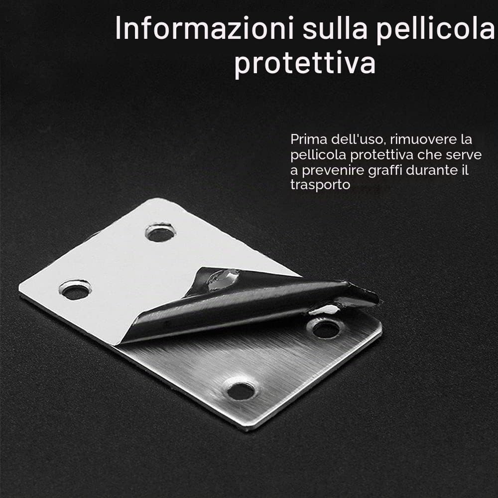 10 Pezzi Piastra In Acciaio Inox Staffa Angolare Piatta Staffa Heavy Duty Che Unisce Riparazione Piastra Staffa Dritta per Riparare Sedie Tavoli da Pranzo Letti, 60x38mm