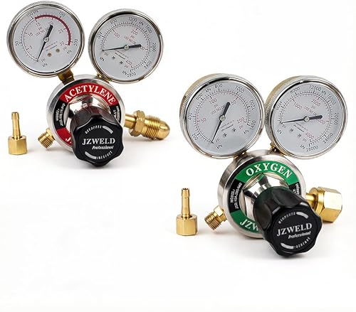 Reguladores de oxígeno y acetileno, reguladores de gas de soldadura de conexión de entrada CGA540 y CGA510, conjunto de regulador de acetileno de