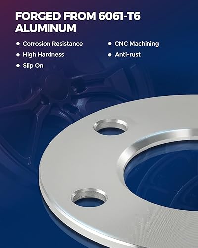 Vista 531 de KAX Espaciadores de rueda de 0.236 x 5.315 in, espaciadores de rueda centrados de 2 pulgadas y 6 lengüetas para F-15-0, Expedition, Mark LT, Negro