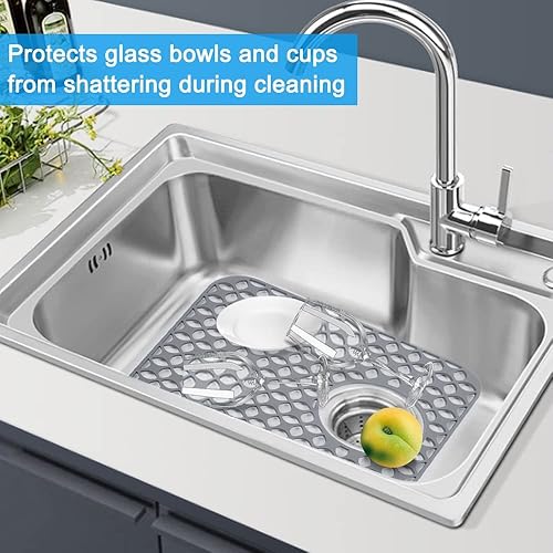 Miniatura 7 de Tapete de silicona para fregadero de cocina, con buenos agarres, protector antideslizante para fregadero de rejilla para la parte inferior del