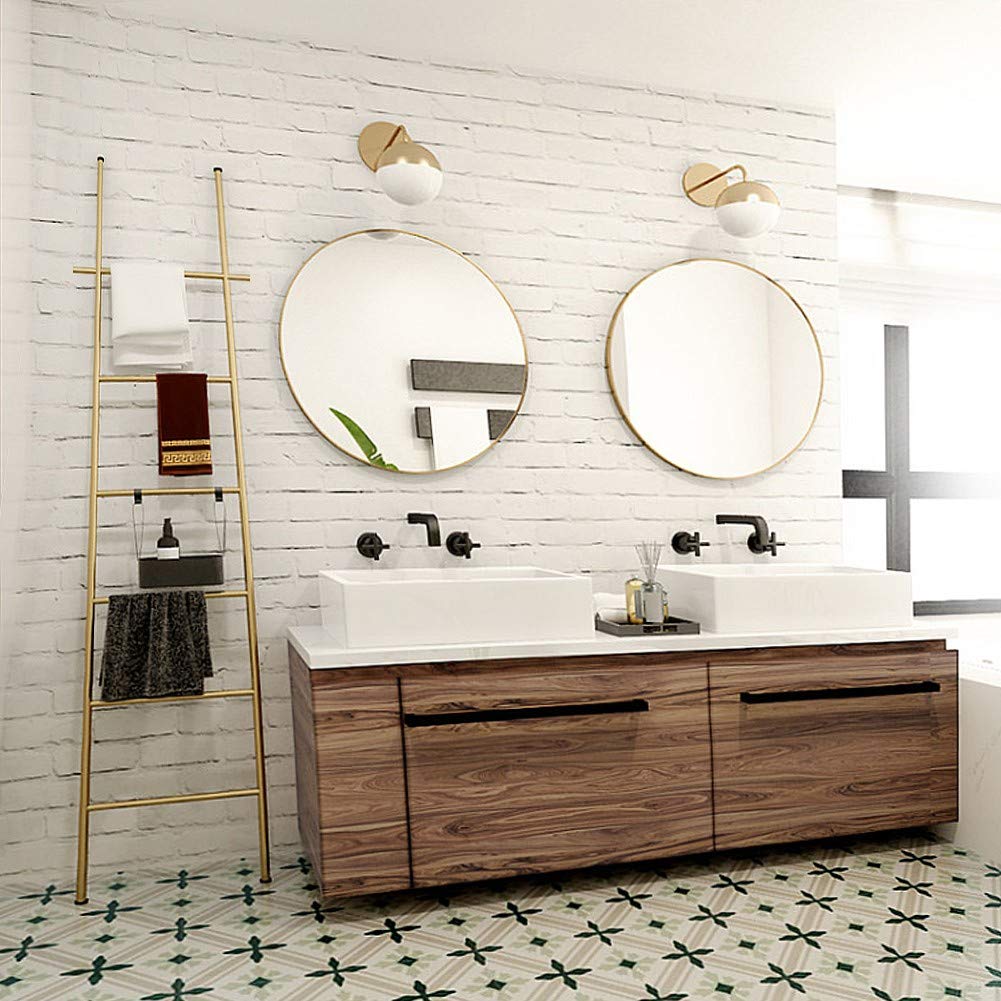 GUYANA Escalera de toallero de baño Independiente, Estante de Secado de Acero Inoxidable, Soporte de Estante de Manta para Sala de Estar, baño, Cocina/Blanco (Dorado)