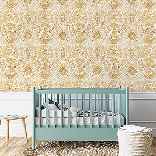 Tempaper Saffron Sun Bohemia, Designer Removable Peel And Stick Wallpaper, 20.5 In X 16.5 Ft, Made In The Usa #TOP6