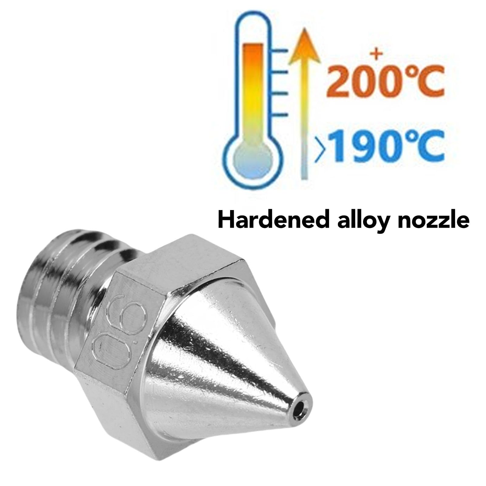 YWBL-WH Set di Ugelli per Stampante 3D 4 Pezzi, Ugello in Lega Ad Alta Durezza 0,2mm 0,4mm 0,6mm 0,8mm, Connessione Senza Soluzione di continuità, per Raise3D N Pro2 Pro3 Serie E2